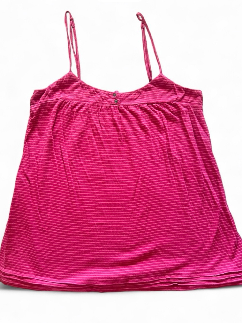Y2k vintage GAP Pink Striped Camisole Tank with Thin Straps and button detail -M